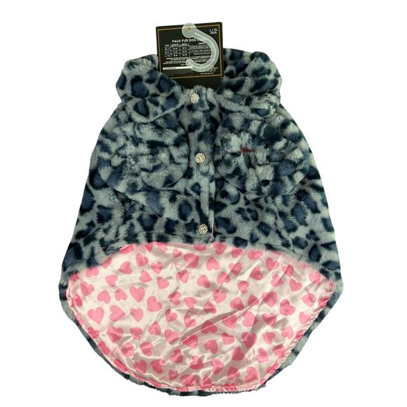 NWT Dog Coat- Pet Clothes- Girl Pup Sz Large- Leopard Print Gray Blue- Juicy - Picture 9 of 9